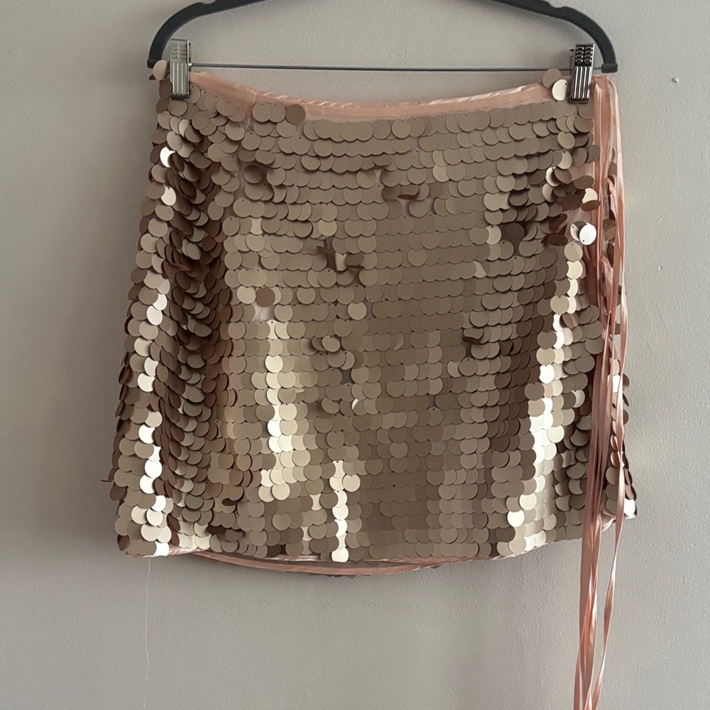 Glamorous Sequin Mini Skirt in Gold